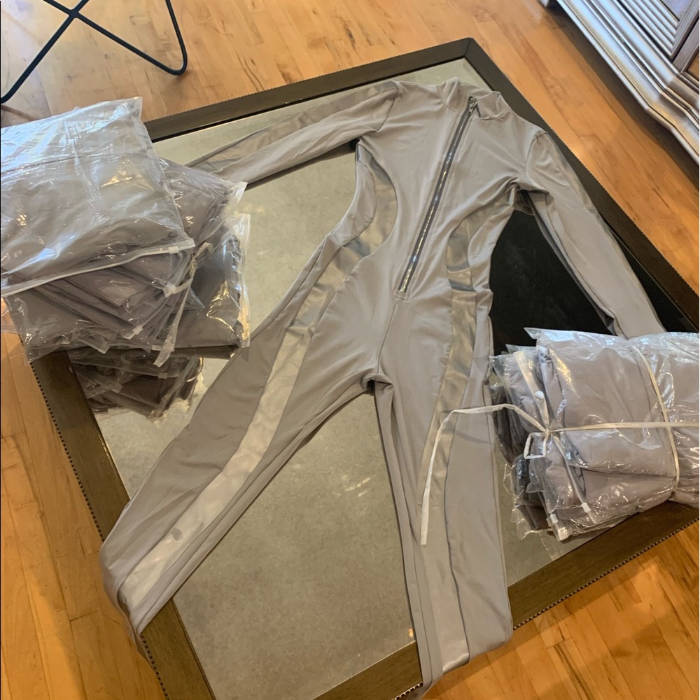 Grey reflective jumpsuit